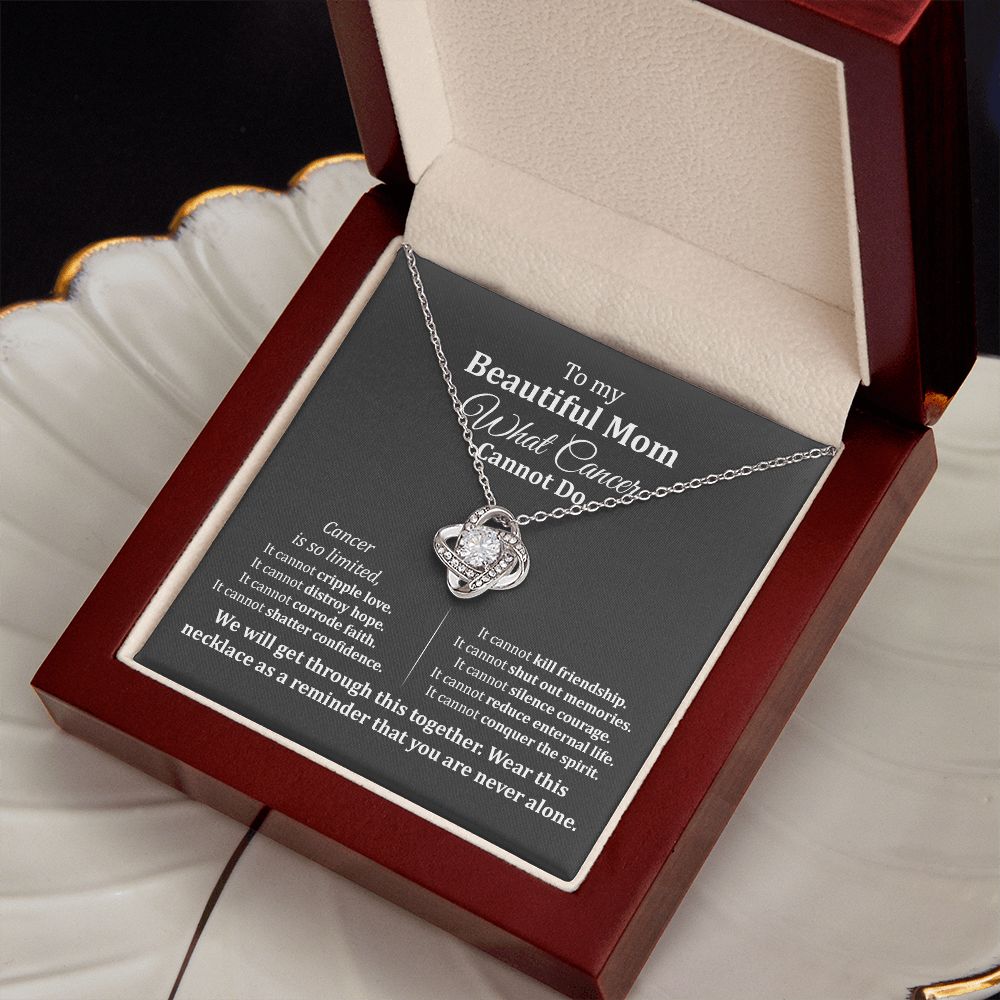 Mom Cancer Support Necklace with Gift Message