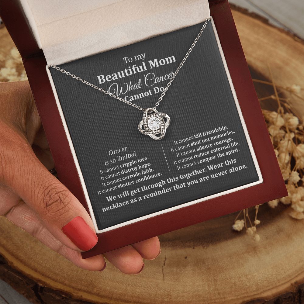 Mom Cancer Support Necklace with Gift Message