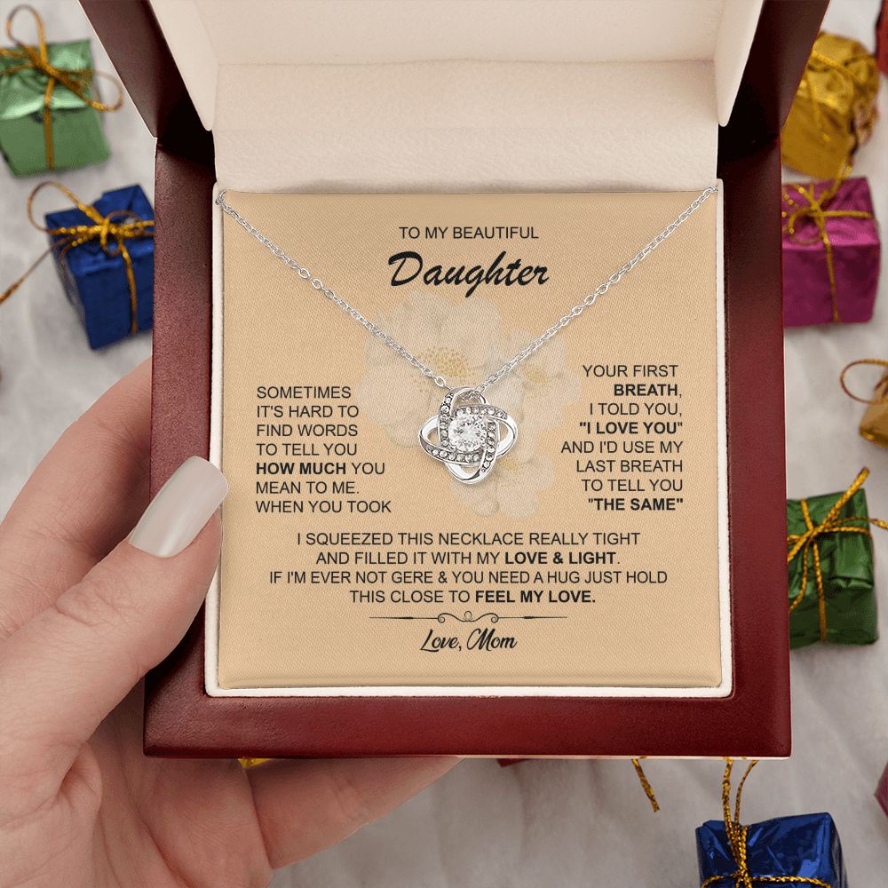 Necklace for Daughter from Mom with Hug Message