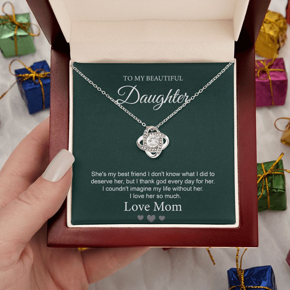 Daughter Necklace with Message from Mom