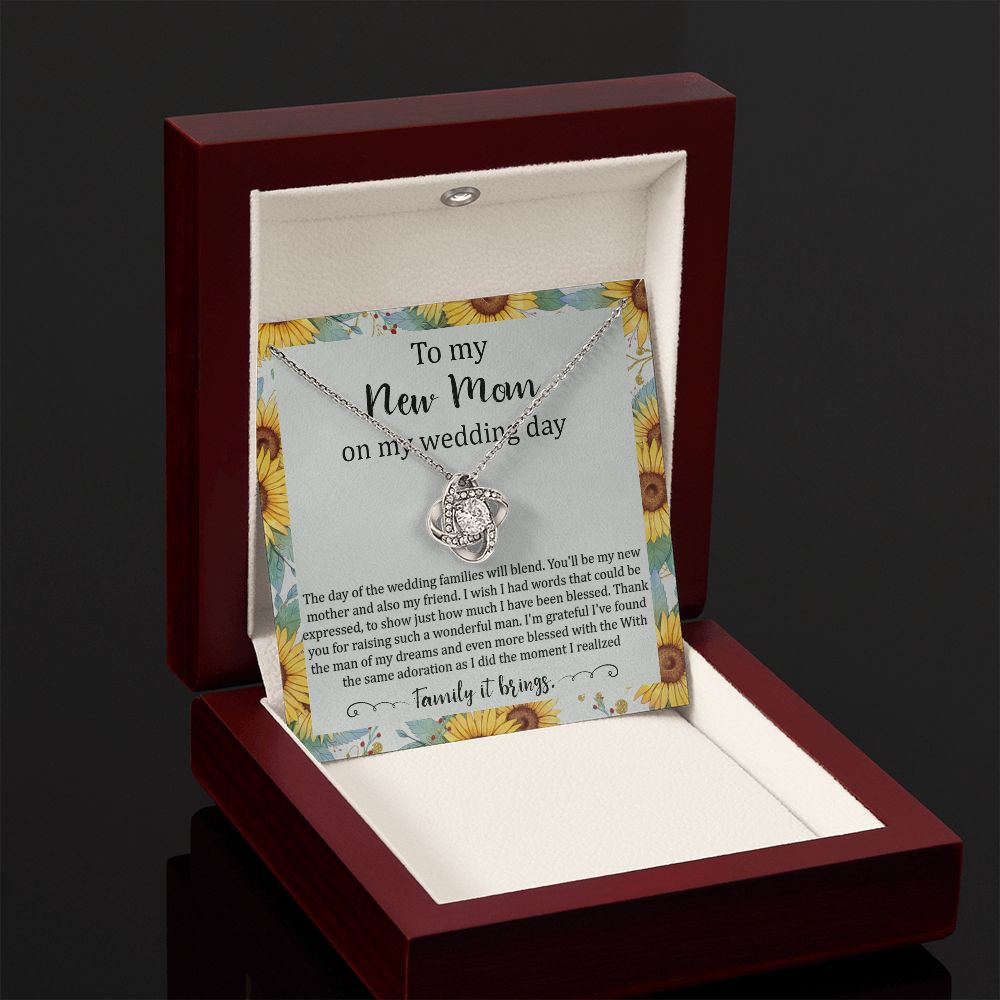 The New Mom Necklace Gift from Bride includes a Heartfelt Message Card