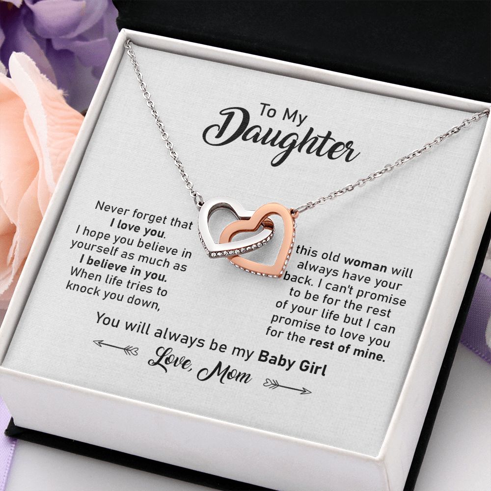 To My Daughter Necklace Gift from Mom with Sweet Note