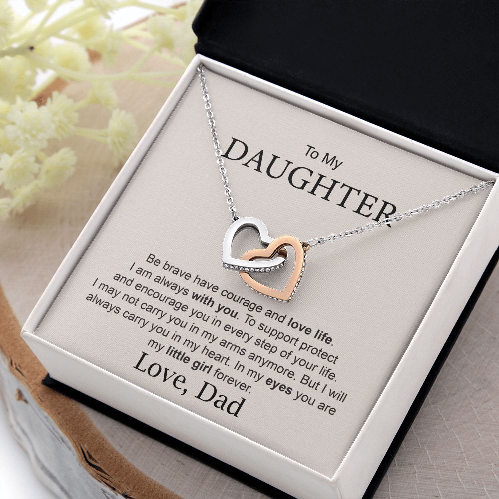 Daughter Necklace from Dad with Encouraging Message
