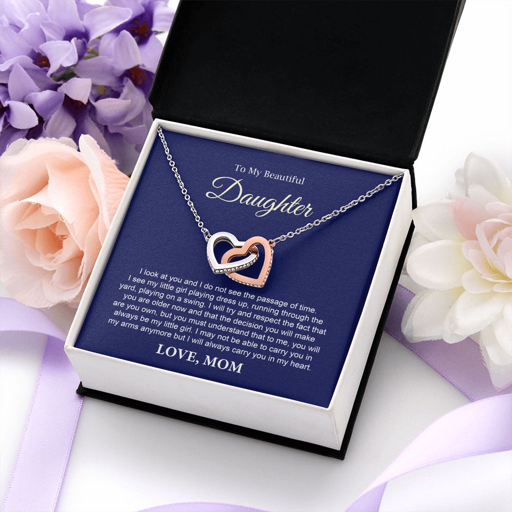 Daughter Gift from Mom – Heart Necklace Keepsake