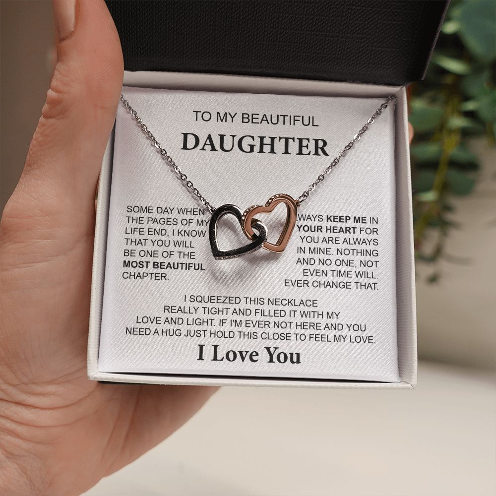 Daughter Necklace Gift with Touching I Love You Message