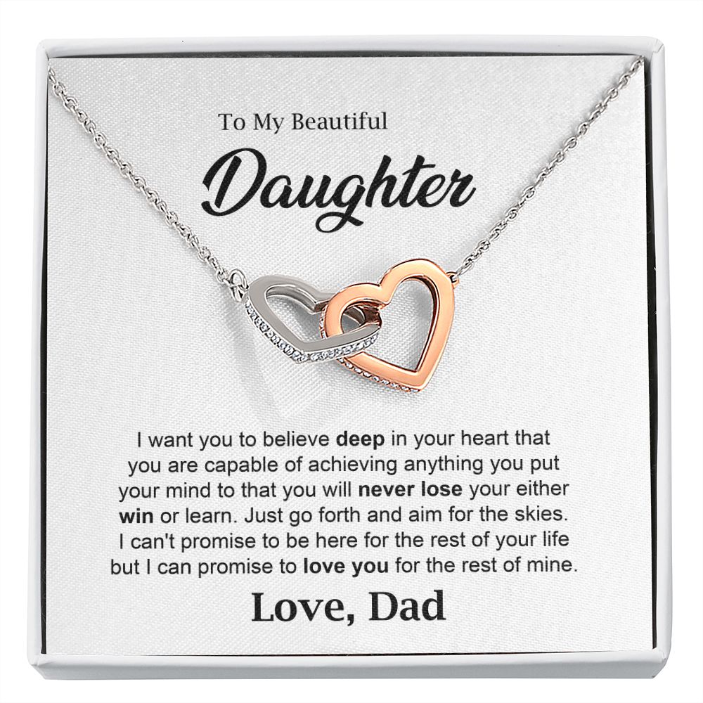 Daughter Necklace Gift from Dad with Heartfelt Message