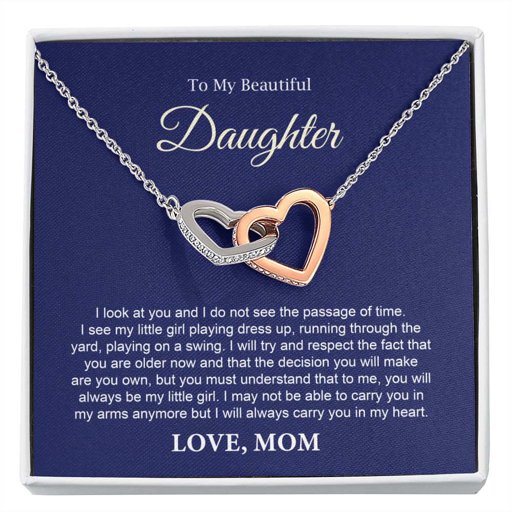 Daughter Gift from Mom – Heart Necklace Keepsake