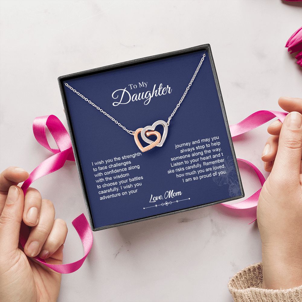 To My Daughter Heart Necklace Gift from Mom