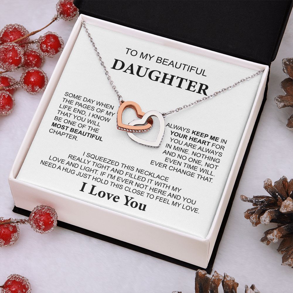 Daughter Necklace Gift with Touching I Love You Message