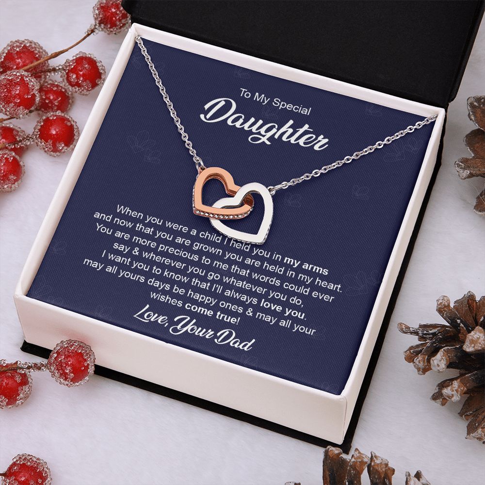 Daughter Necklace Gift from Dad with Heartfelt Message