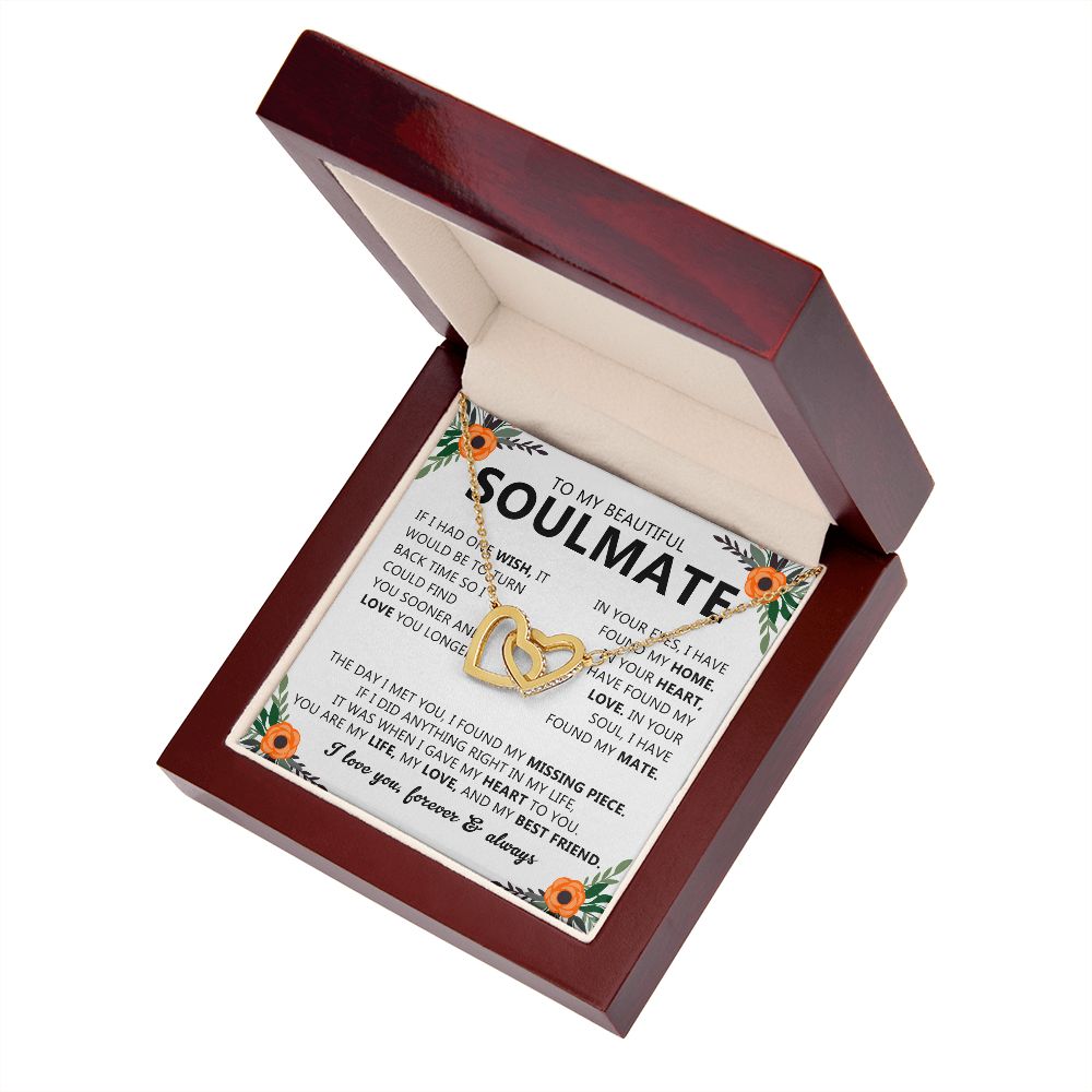 Soulmate Necklace Gift with Message Card for Partner