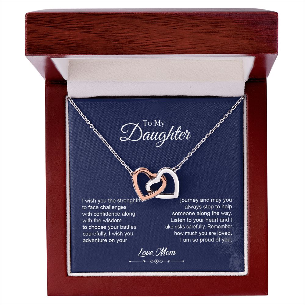 To My Daughter Heart Necklace Gift from Mom