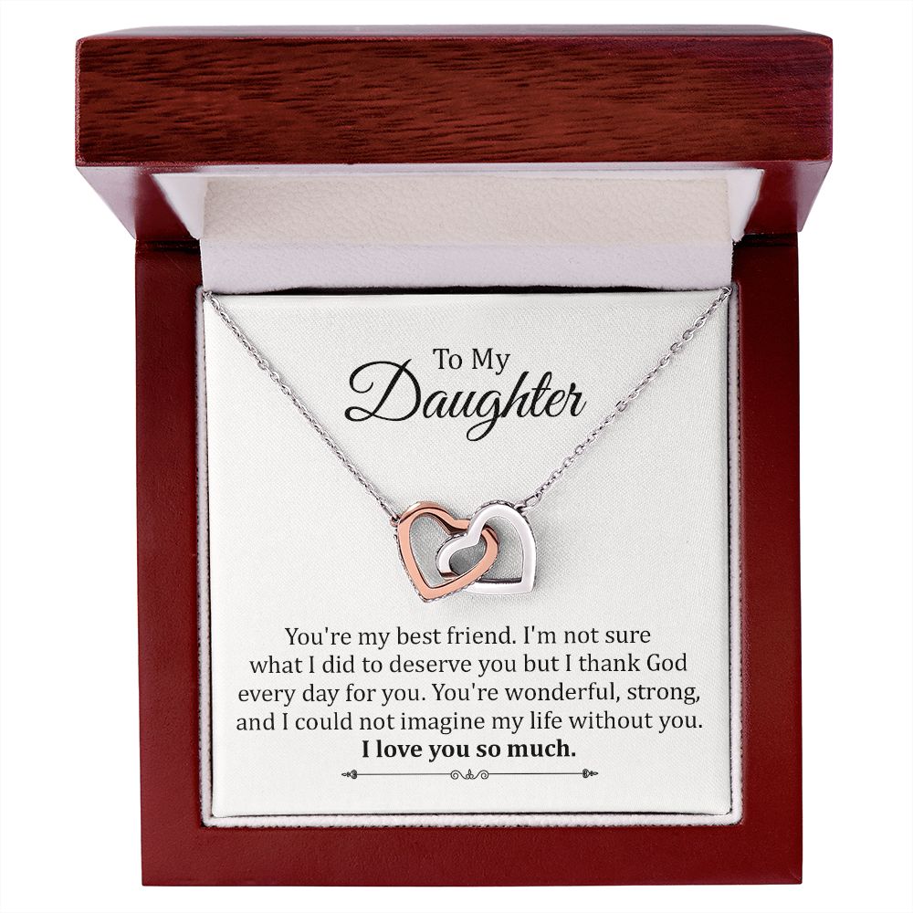 Daughter Necklace Gift with Heartfelt Friendship Quote