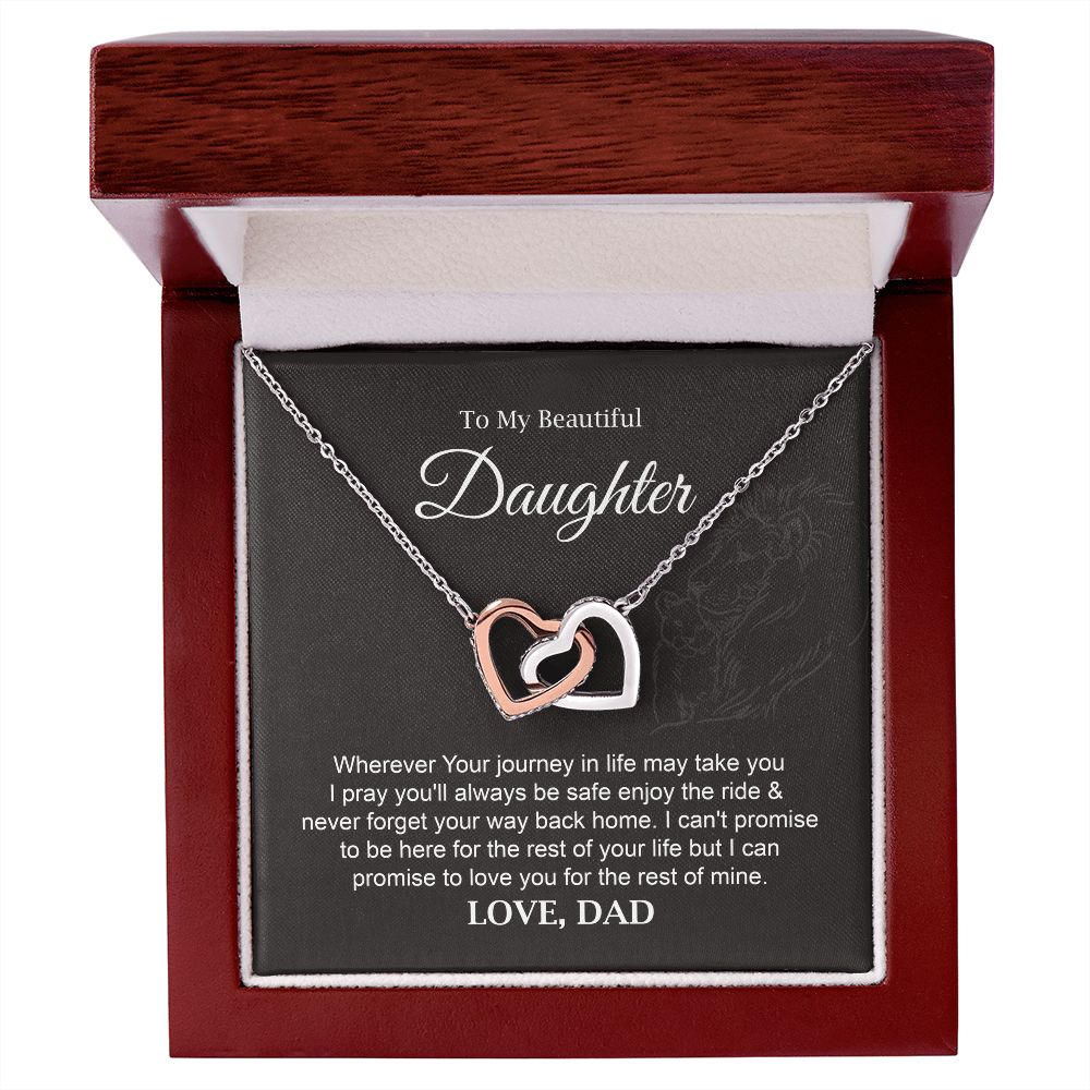 Daughter Necklace Gift from Dad with Journey Quote