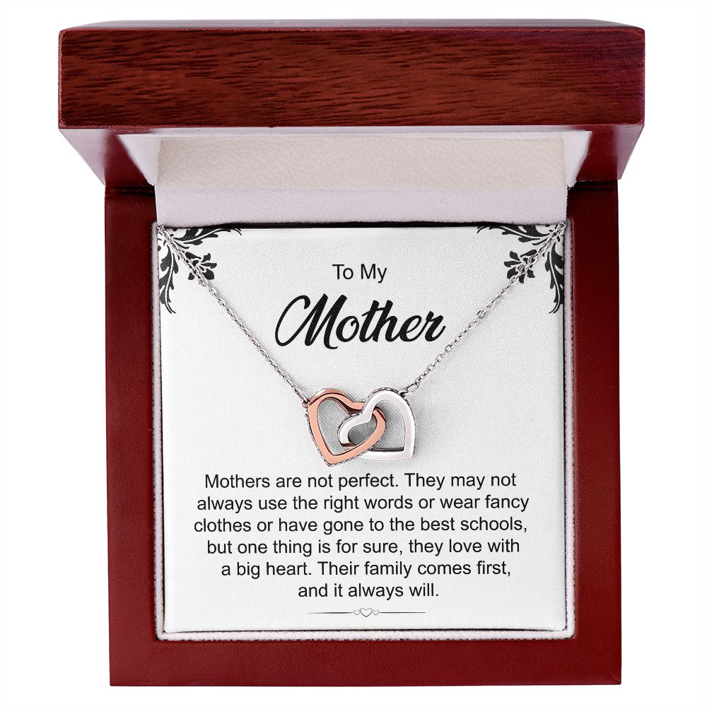 Heart Necklace Gift for Mom with Message Card