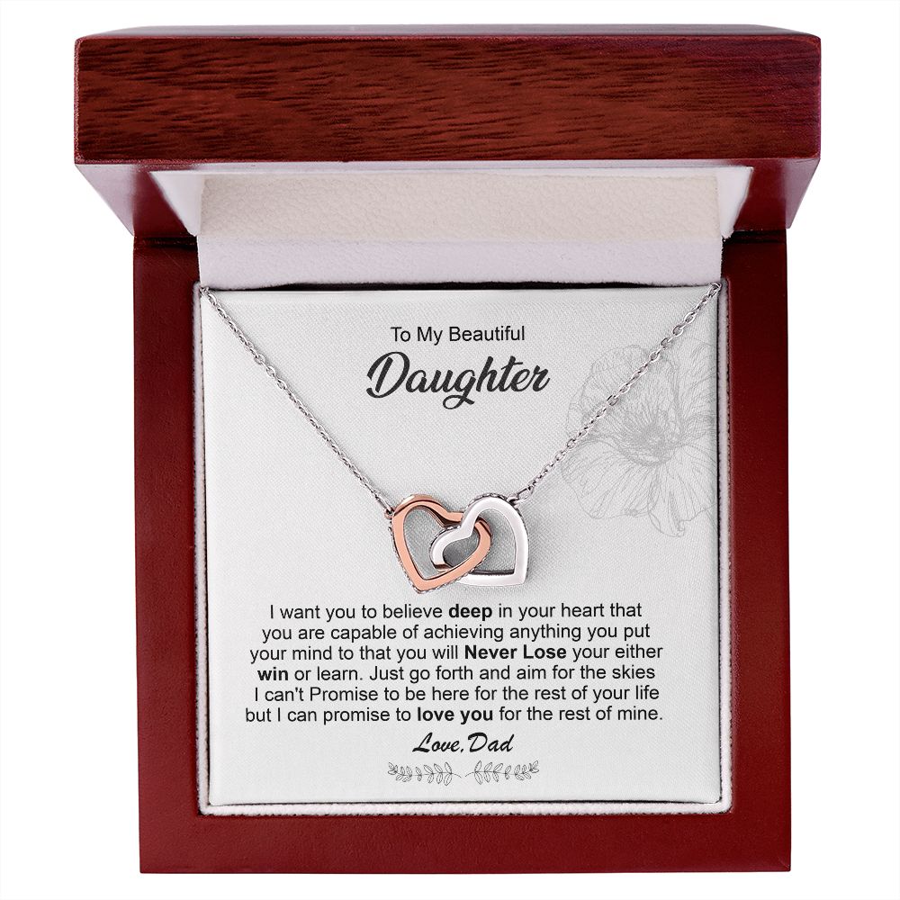 Gift Necklace for Daughter from Dad with Message Card