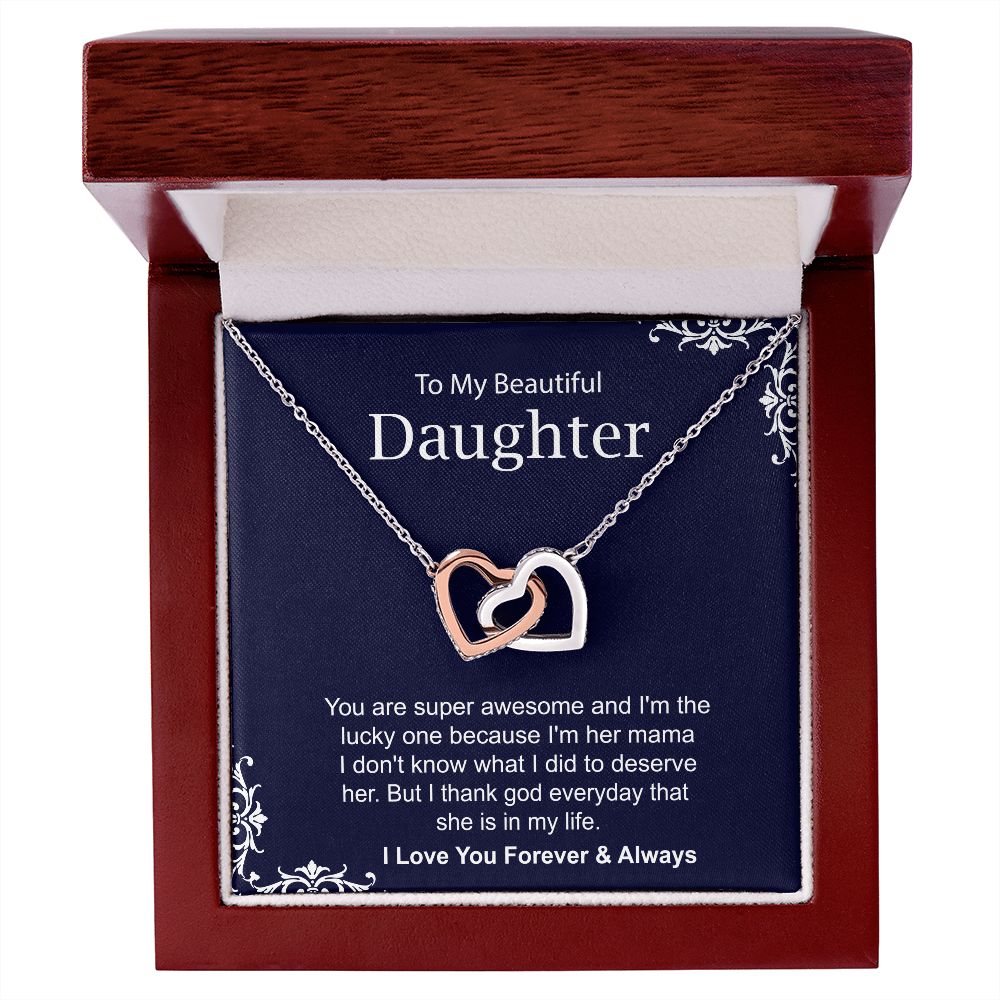 Daughter Necklace Gift from Mom with Message Card