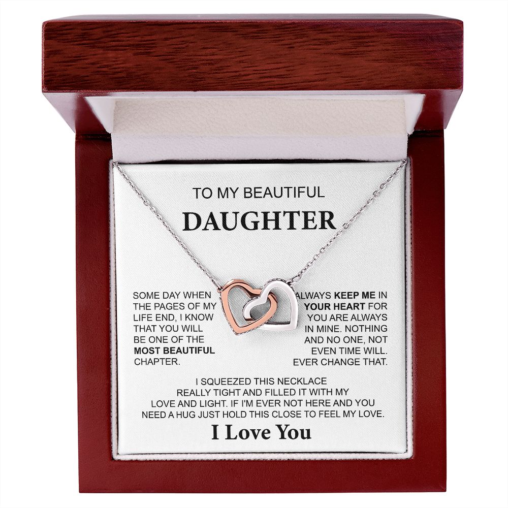 Daughter Necklace Gift with Touching I Love You Message