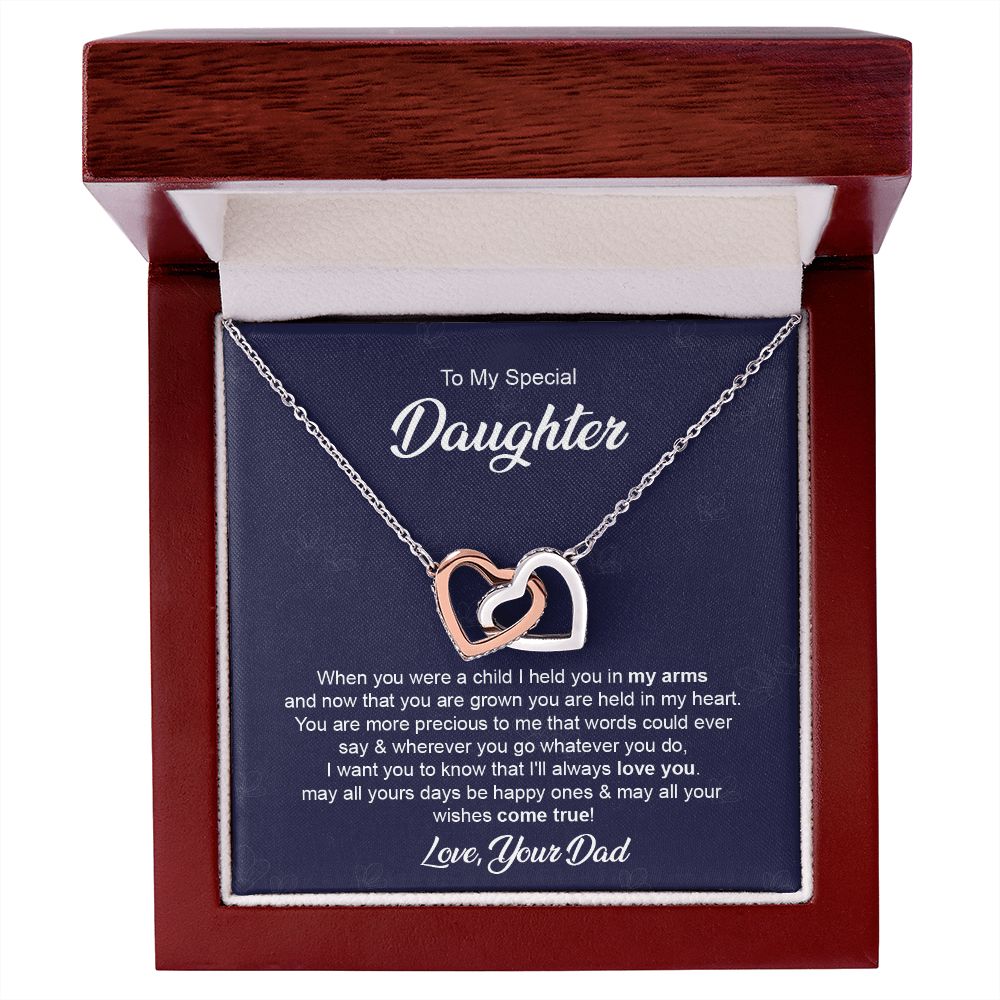 Daughter Necklace Gift from Dad with Heartfelt Message