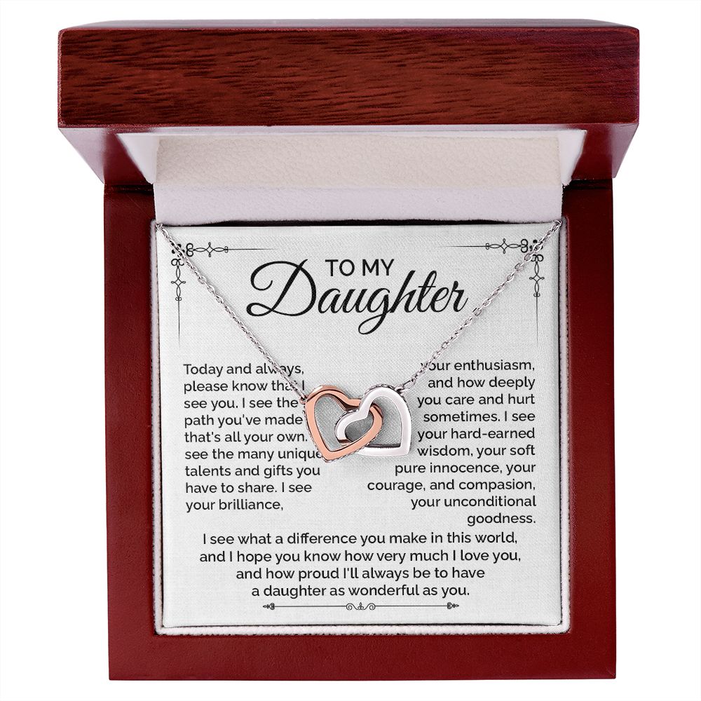 Meaningful Daughter Necklace Gift with Appreciation Note