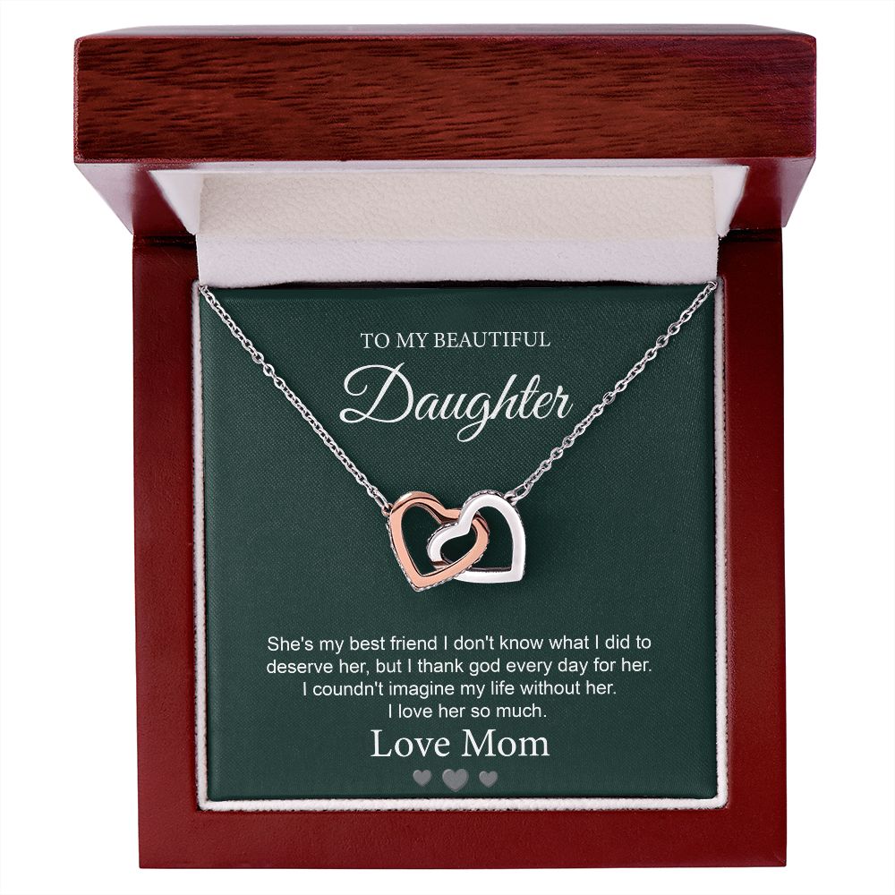 Daughter Necklace Gift from Mom with Love Note