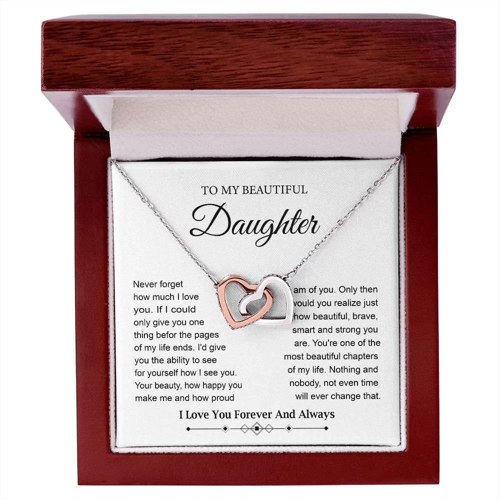 Daughter Necklace Gift from Mom or Dad with Love Card