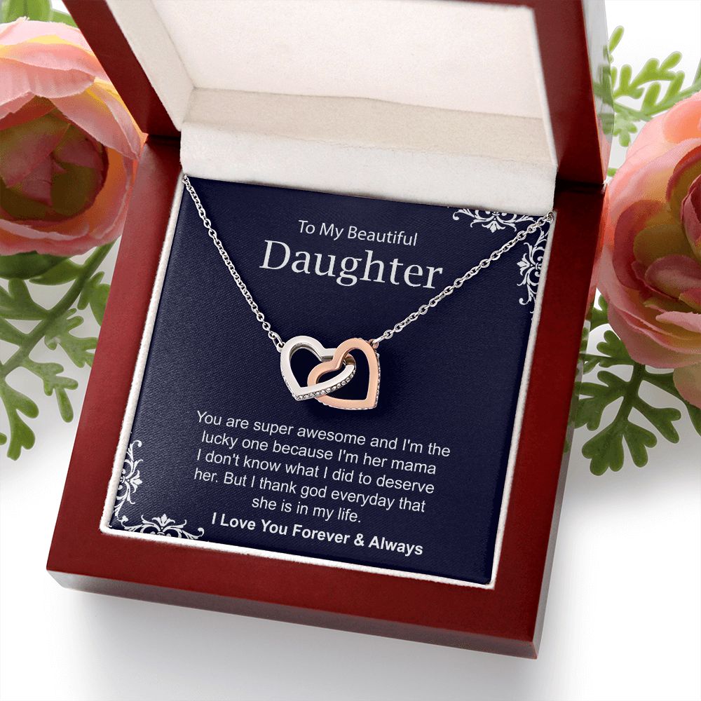 Daughter Necklace Gift from Mom with Message Card