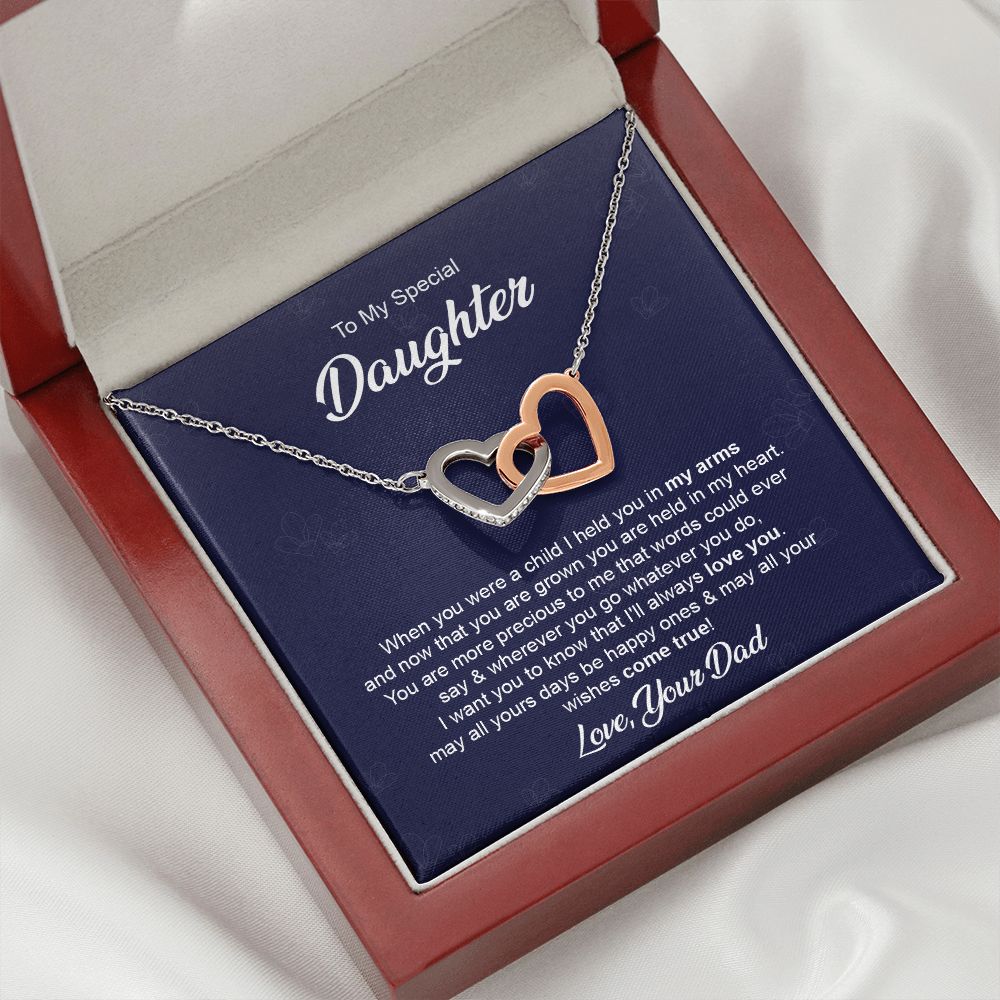 Daughter Necklace Gift from Dad with Heartfelt Message