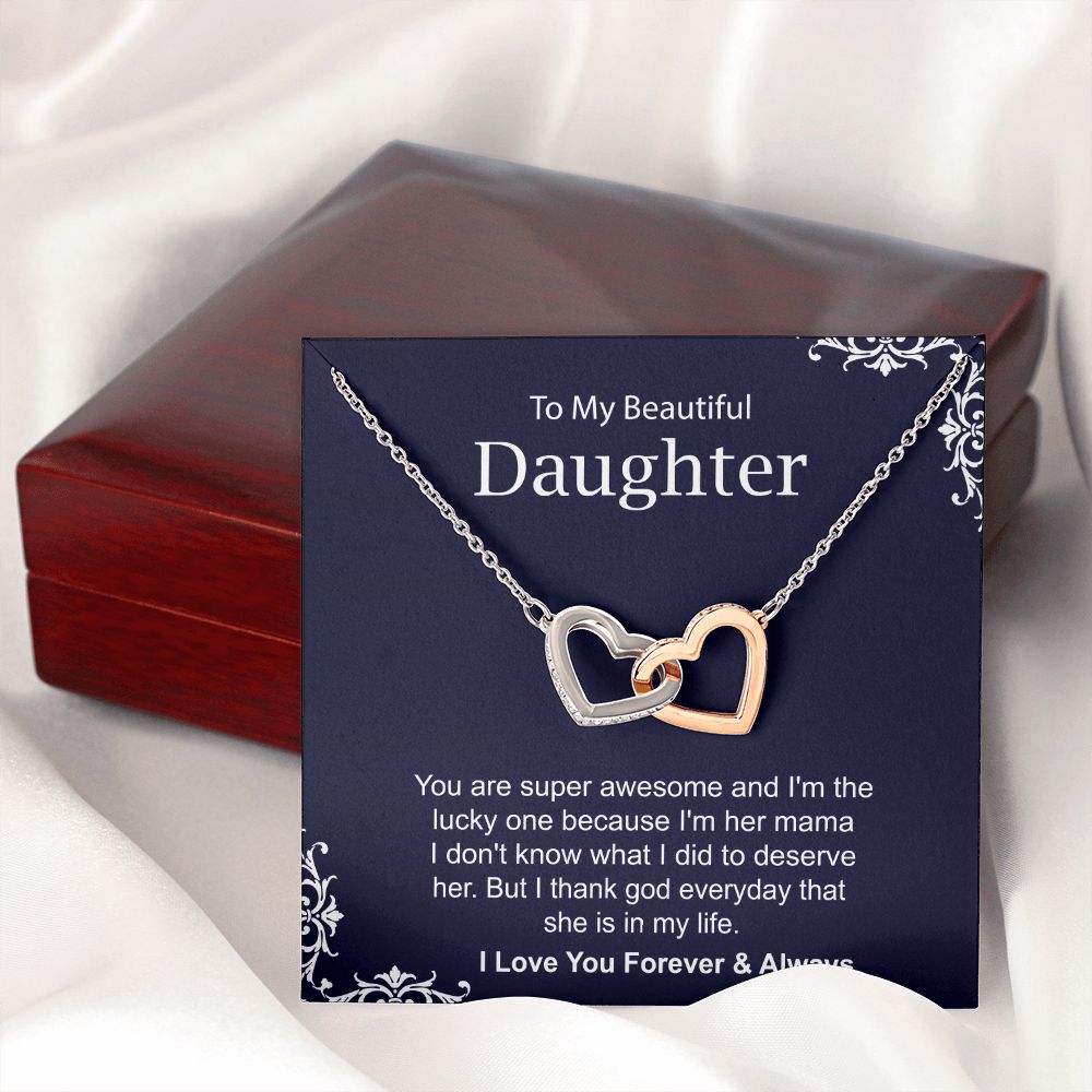 Daughter Necklace Gift from Mom with Message Card