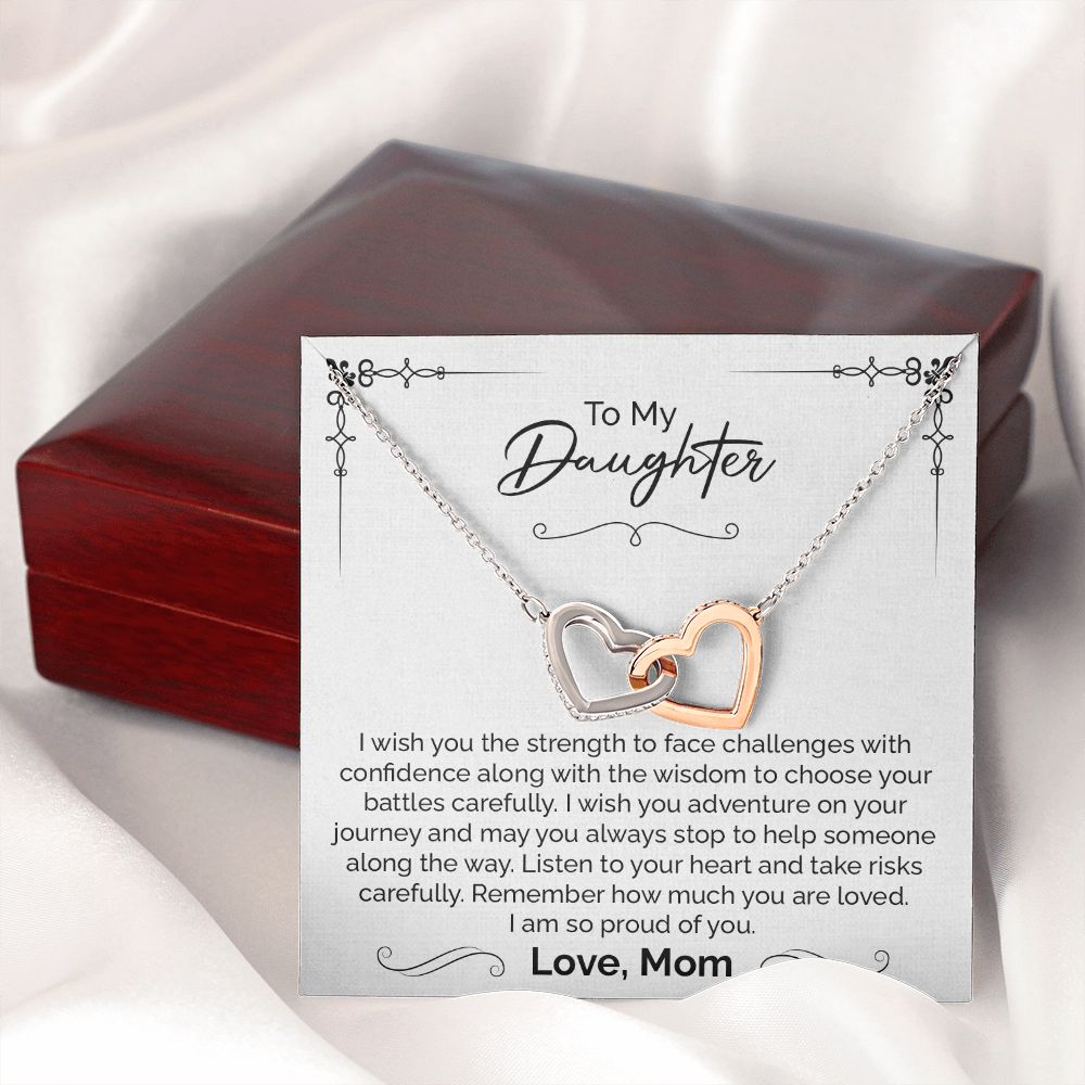 Daughter Necklace Gift from Mom with Heartfelt Note