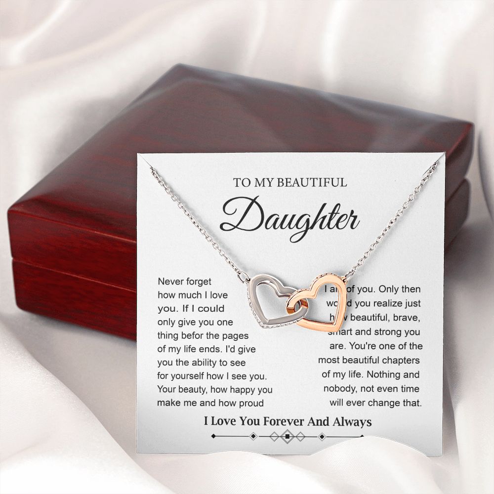 Daughter Necklace Gift from Mom or Dad with Love Card