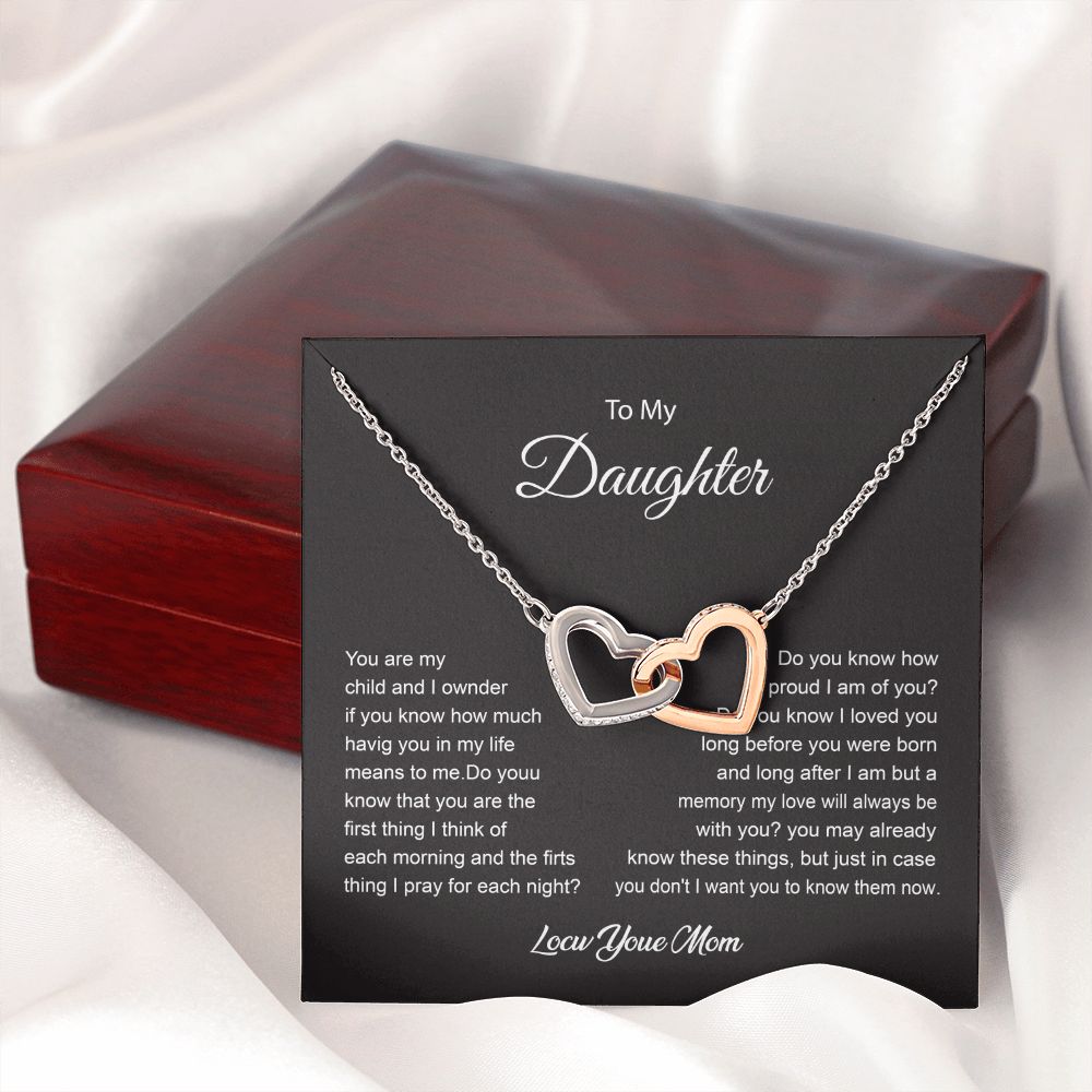 To My Daughter Necklace with Love and Prayer Card