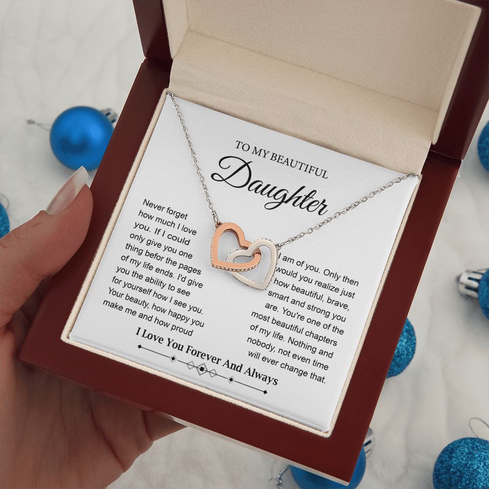 Daughter Necklace Gift from Mom or Dad with Love Card