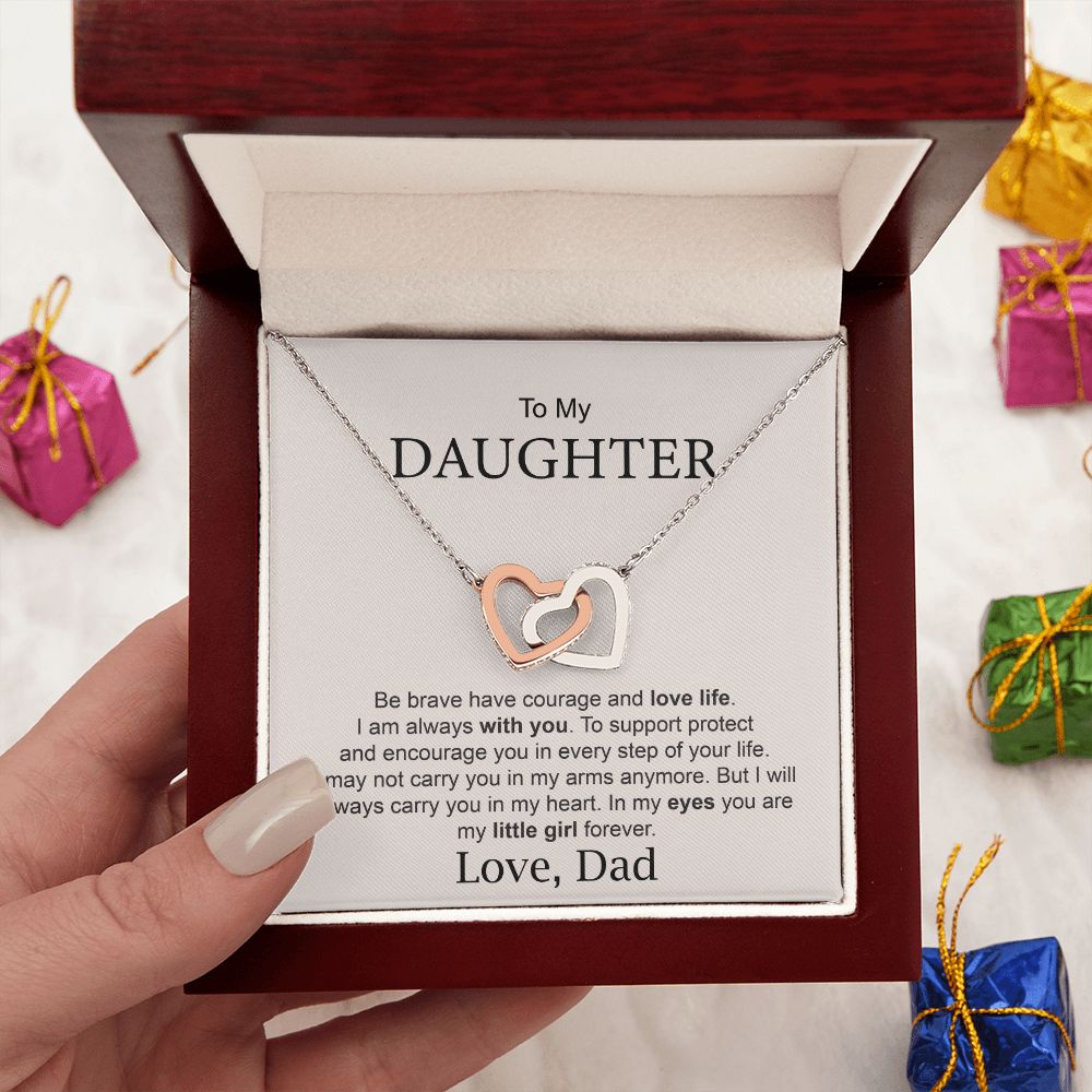 Daughter Necklace from Dad with Encouraging Message