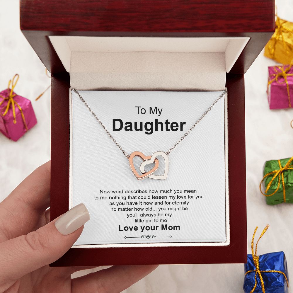 Daughter Gift from Mom with Heart Necklace & Card