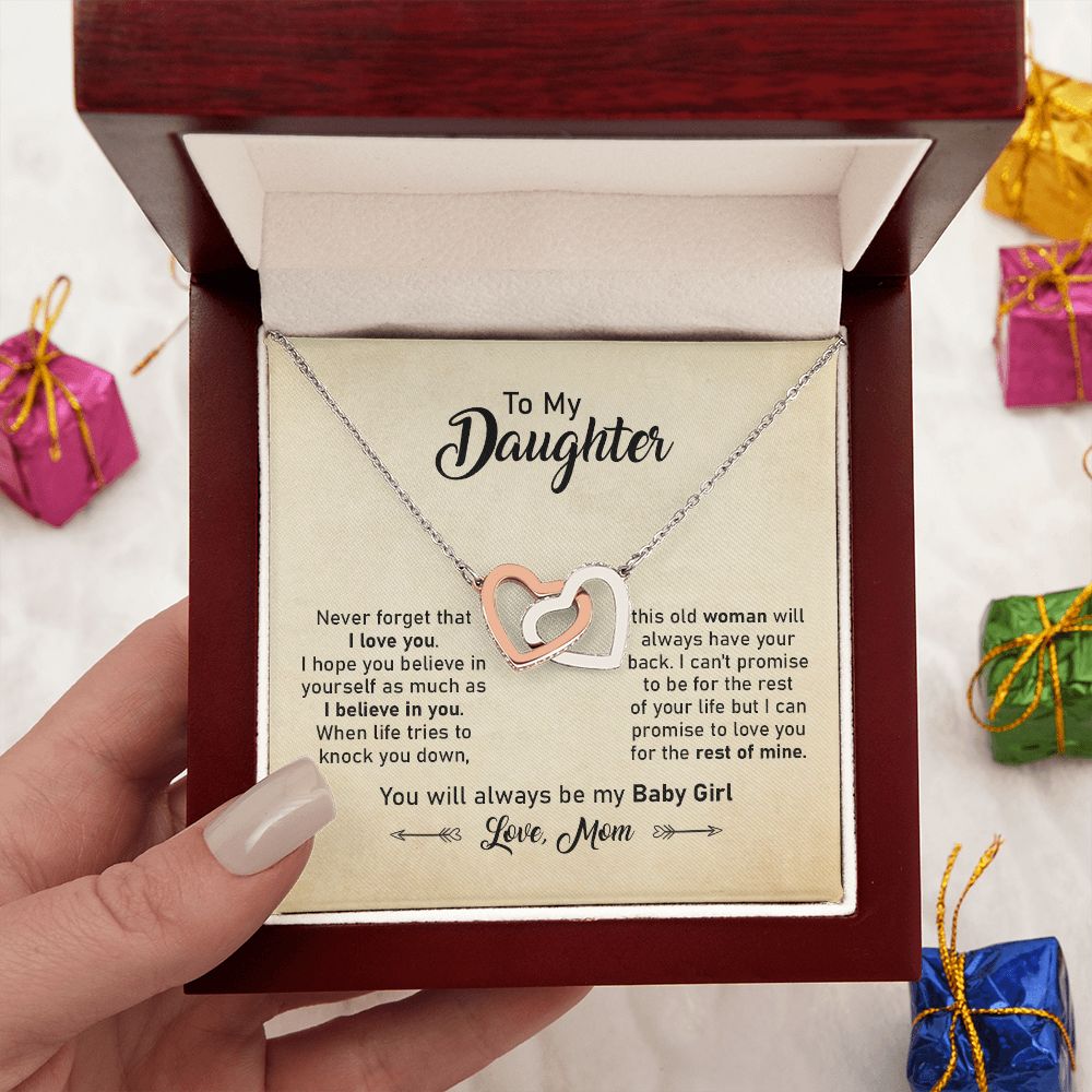 Daughter Necklace Gift with Message Card from Mom