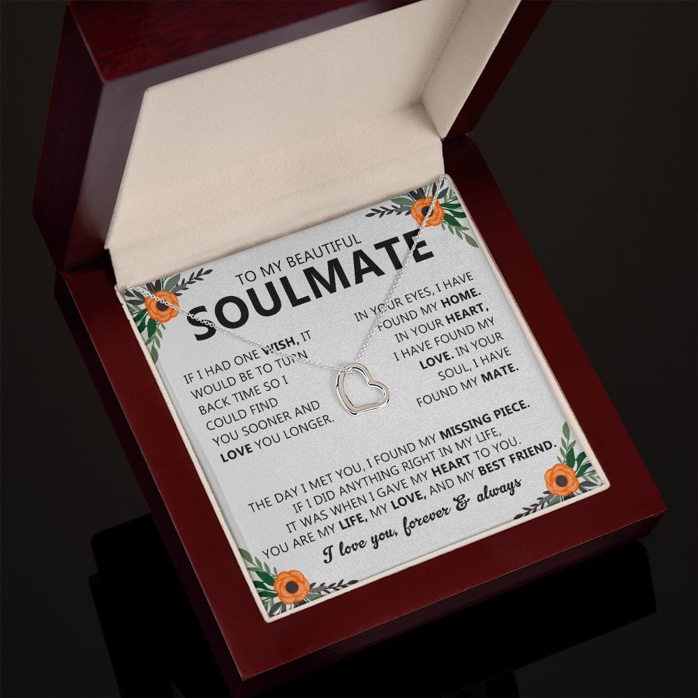 Soulmate Necklace Gift with Romantic Heartfelt Message