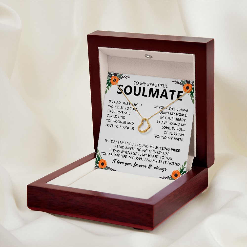 Soulmate Necklace Gift with Romantic Heartfelt Message