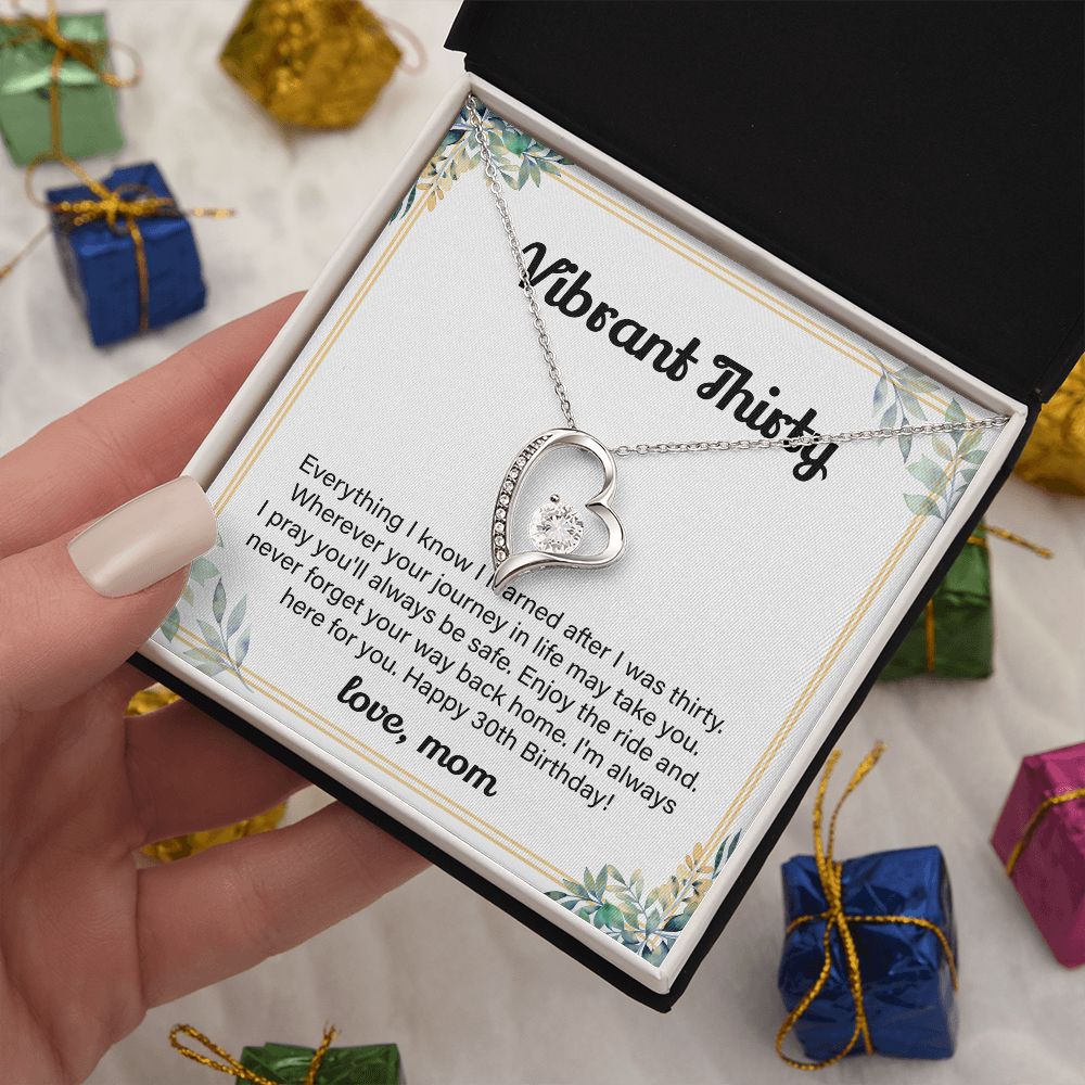 30th Birthday Necklace Gift for Daughter from Mom