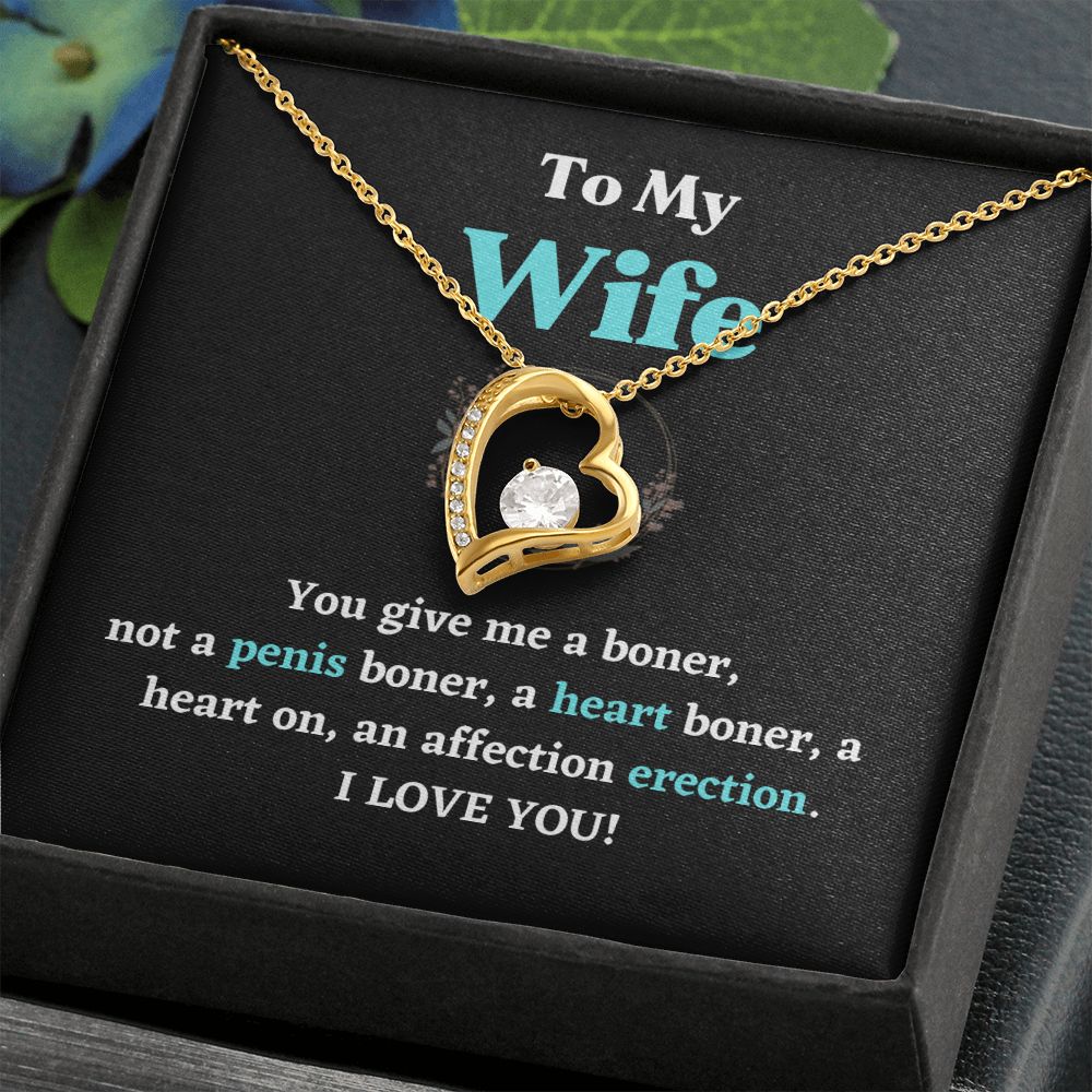 To My You Give Me A Boner Not A Penis Boner A Heart Boner Forever Love Necklace For Wife Cute Erotic Romance Lovely Gift For Wife