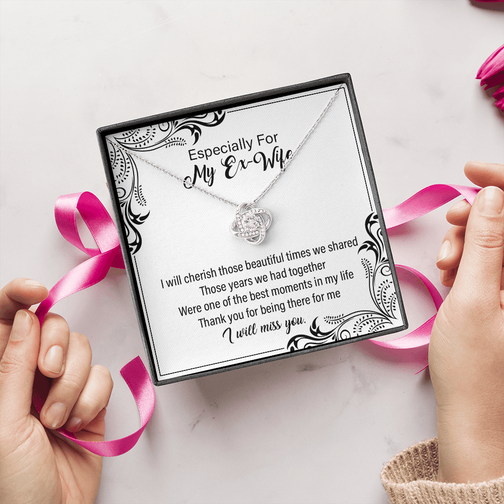 Ex-Wife Necklace Gift – I Will Miss You Message Card