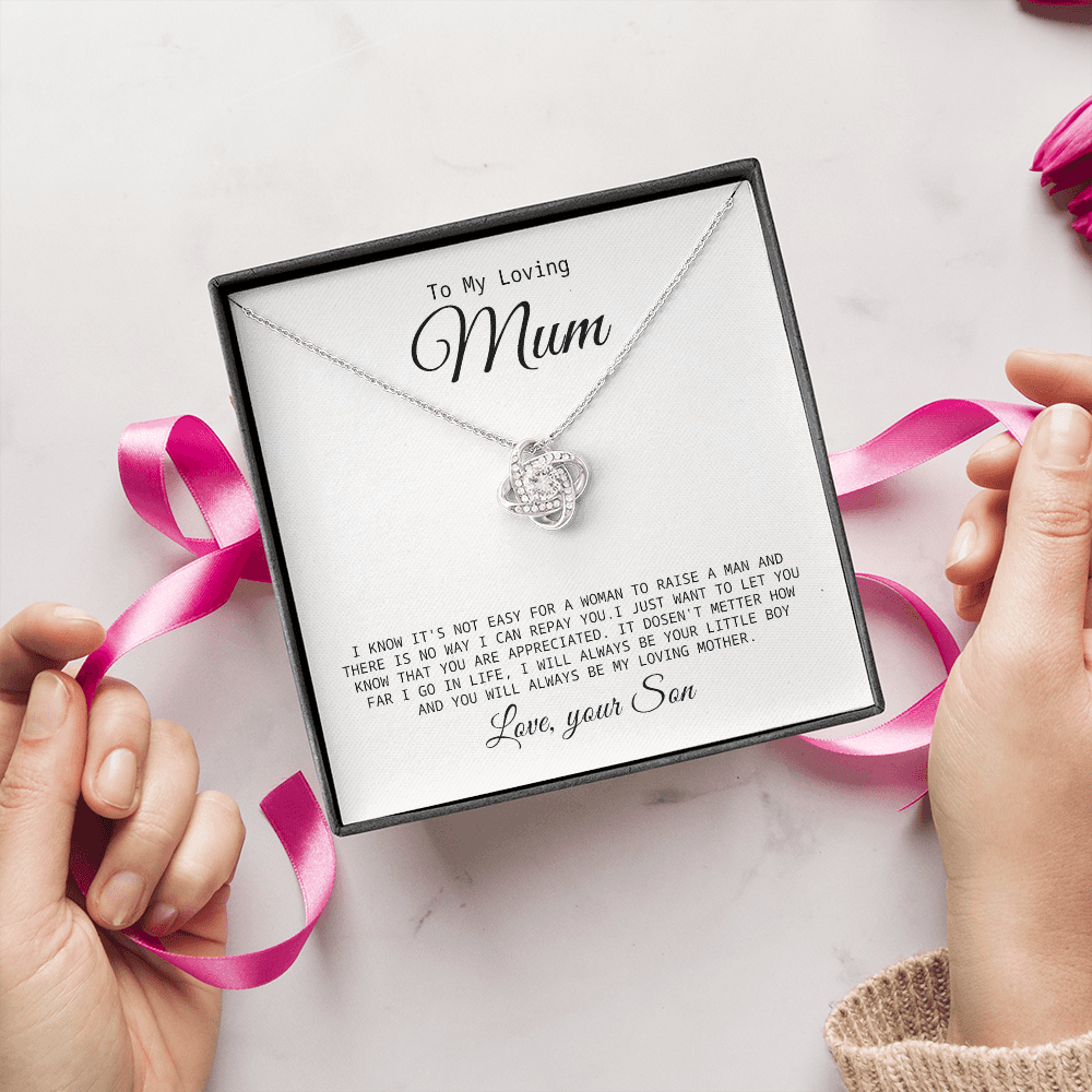 To My Mum Necklace from Son – Heartfelt Gift for Mum with Message Card