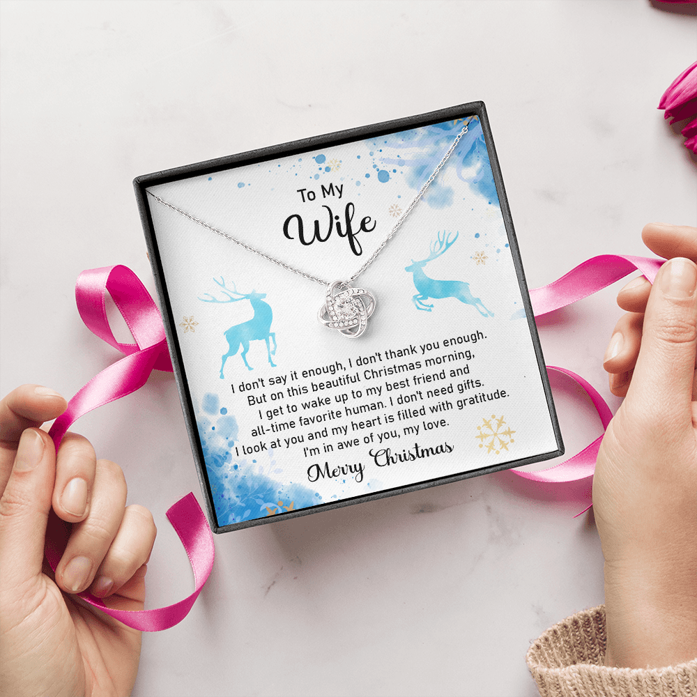 Christmas Necklace Gift for Wife from Husband With Message Card
