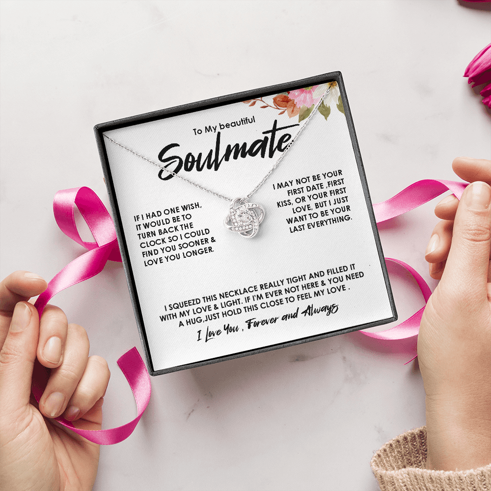 To My Soulmate Necklace Gift for Her With Message card