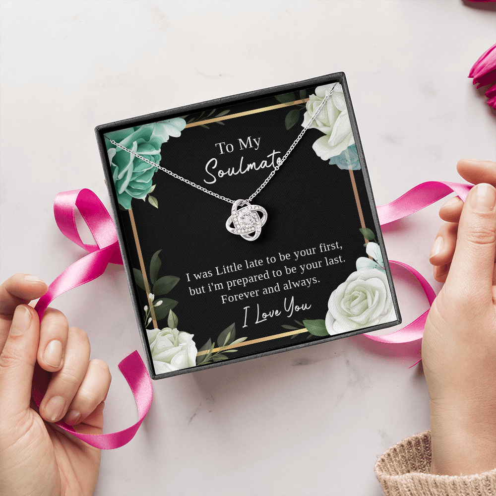 Soulmate Necklace Gift for Her from Husband or Partner with Romantic Message Card