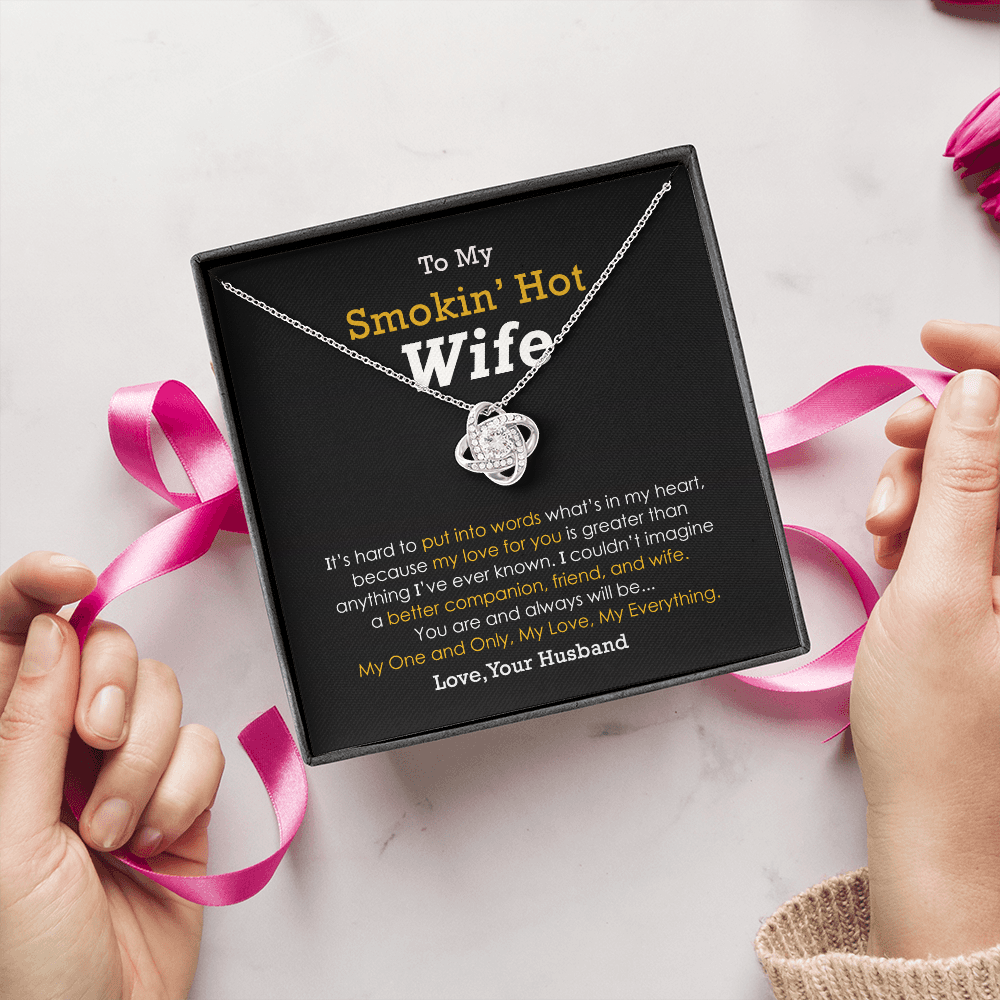 Smokin’ Hot Wife Necklace Gift From Husband With Message card