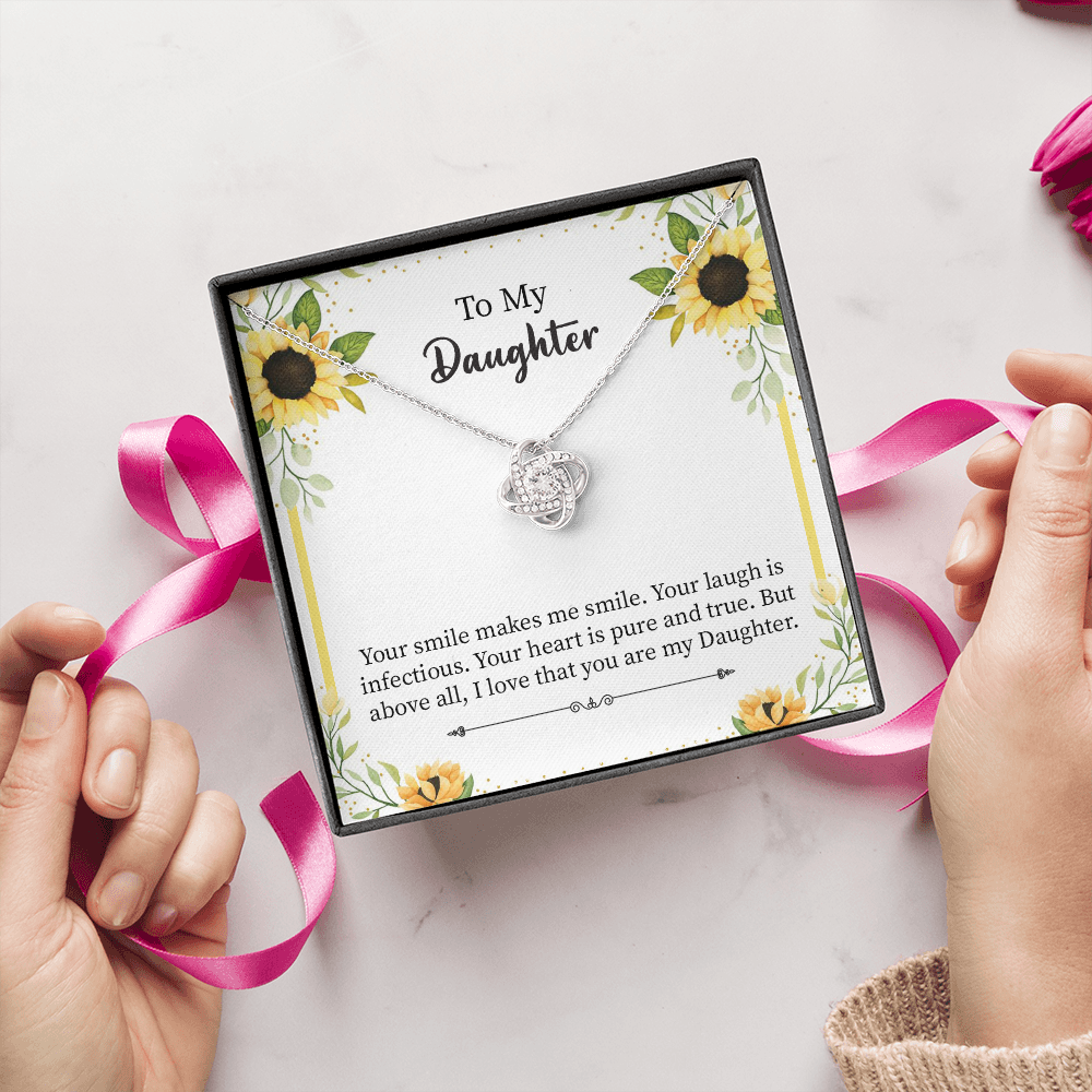 Daughter Necklace Gift from Mom or Dad – with Heartfelt Message Card