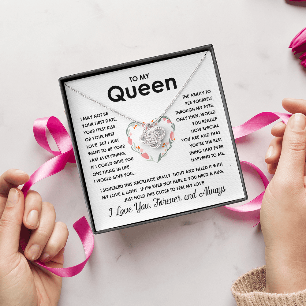 To My Queen Infinity Heart Necklace Gift for Her