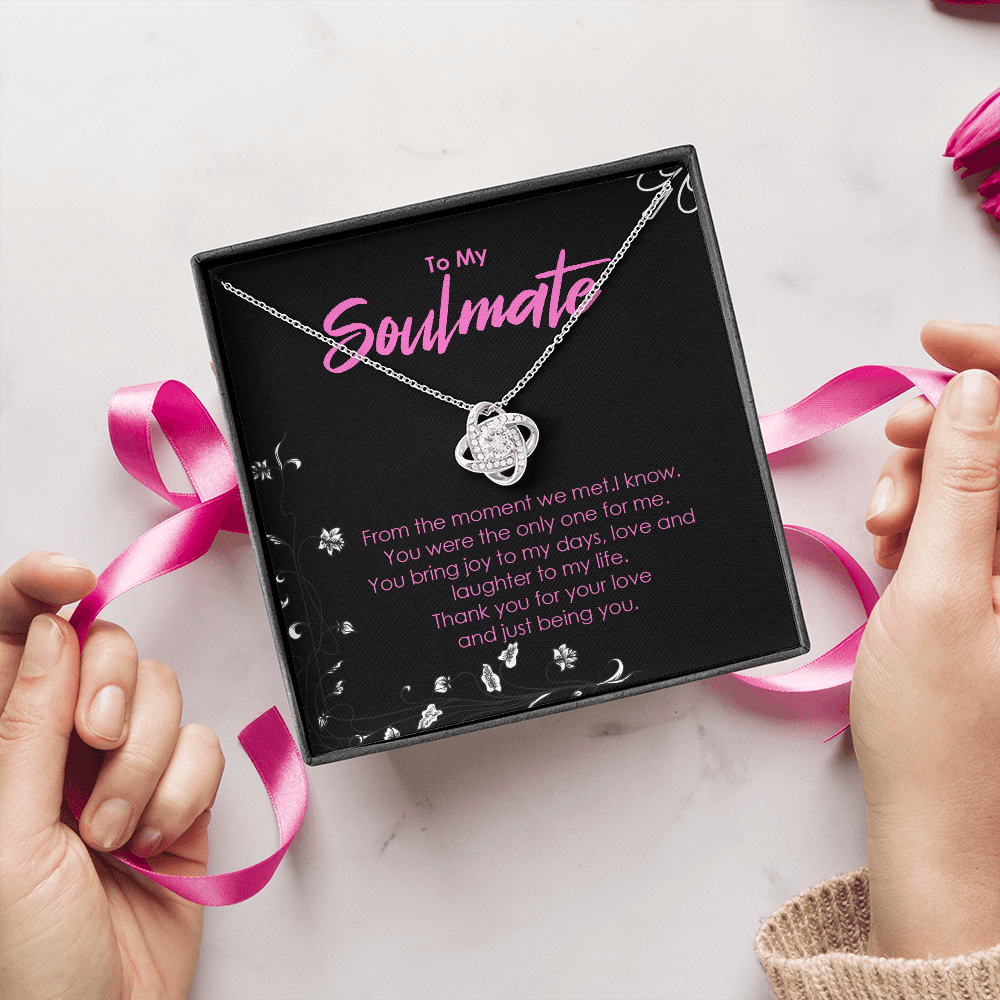 To My Soulmate Necklace – Joy, Love & Laughter Gift From Husband