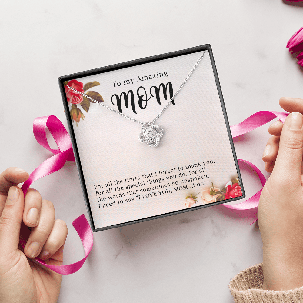 To My Amazing Mom Necklace Gift with Message Card